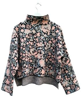Zara floral knit jacquard sweater